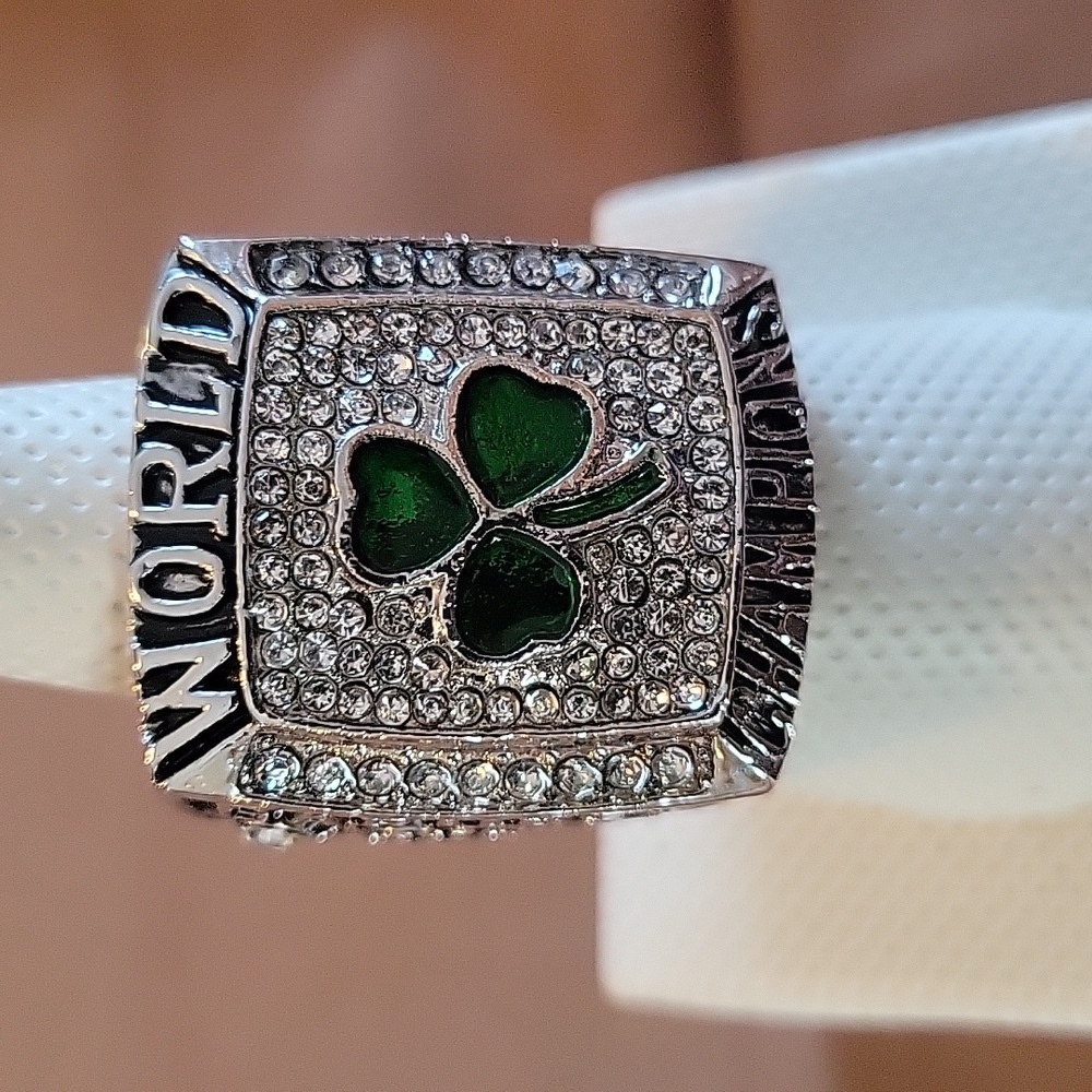 World Champions Silver and Green Ring